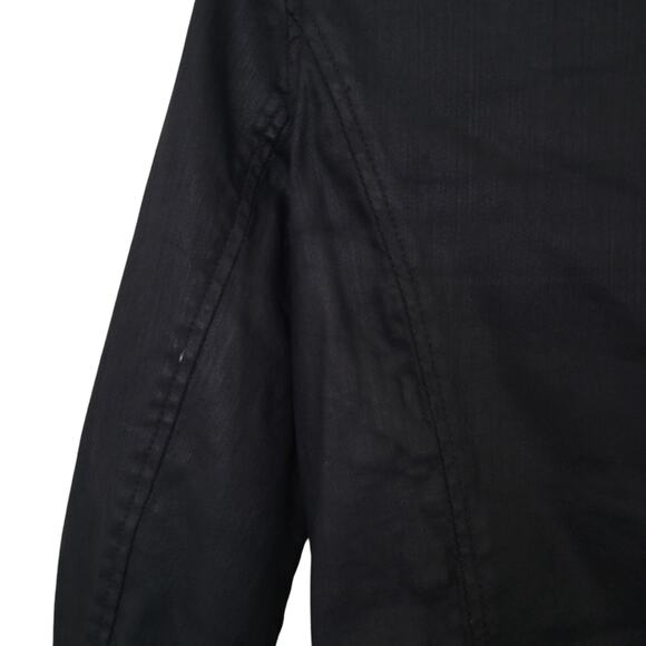 Adriano Goldschmeid Faux Leather Moto Jacket Size Small S Black Wax Coat Cropped - Picture 7 of 11